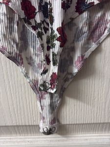 Forever 21 Floral Long Sleeve Bodysuit