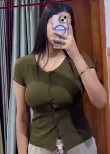 Ribbed Button-Up Crop Top