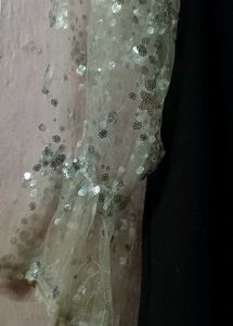 Black Woolen Dress w/ Sequin Sleeve