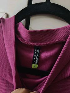 Magenta Mini Dress with Open Back Detail