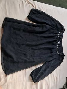 Sheer Black Embellished Top