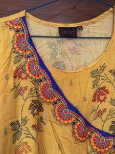 Yellow High Low Kurta Set