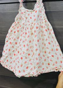 Cute Strawberry Print Ruffle Dress