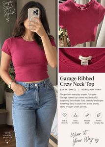 GARAGE Ribbed Crew Neck T-Shirt
