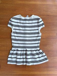 Striped Button-Up Peplum Top