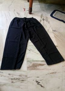 Black Palazzo Pants with golden hem