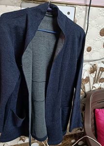 Navy Blue Open Front Cardigan