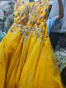 embroidery engagement gown