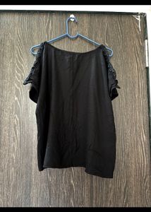 Chic Black Cold Shoulder Top