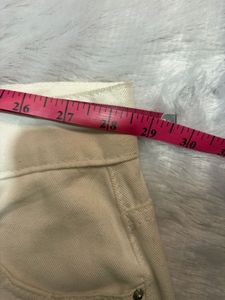 Wide Leg Cream Jeans