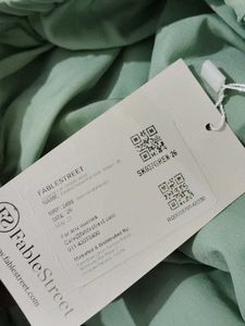Sea Green Pleated Crepe Flared Skirt