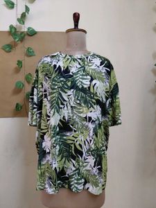 Tropical Print Relaxed Fit Top