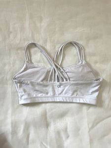 White Sports Bra with Strappy Back