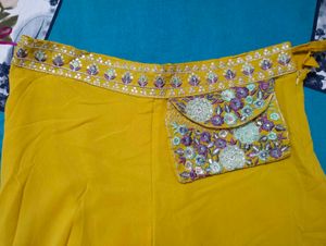 Yellow Indo-western Set with Embellished Top
