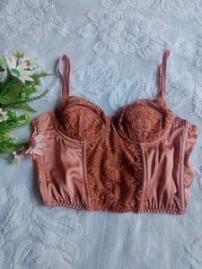 Orange Lace Corset Top