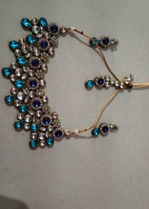 Zercon stone work jewellery set