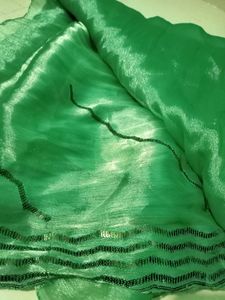 Elegant Emerald Green Saree