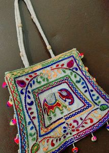 Boho Elephant Embroidered Bag