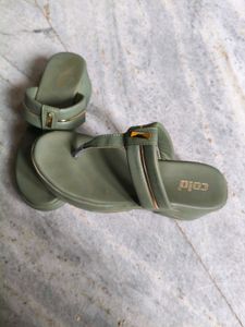 Stylish Olive Green Wedge Sandals