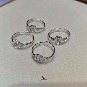 Beautiful Pure Silver Toe Rings One Pair
