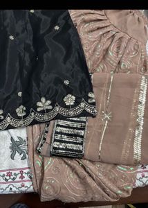 Elegant Black Kurta Set with Sequins