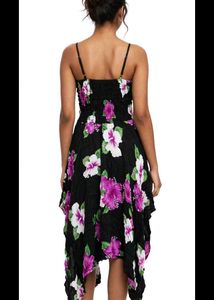 Bohemian Floral Print Midi Dress