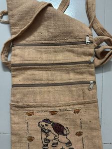 Boho Sling Bag with Elephant Embroidery