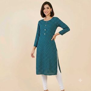 Teal Polka Dot Kurta