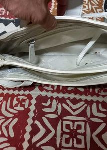 Chic Black &amp; White Leather Handbag