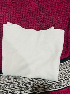 White Casual Knit Top