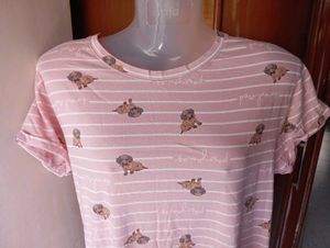 Cute Dog Print Cotton Nightdress