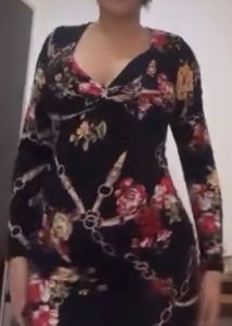 Floral Print Twisted Neck Dress