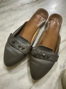 Stylish Grey Mules with Studs