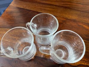 Glass Tea Cups - Set Of 3