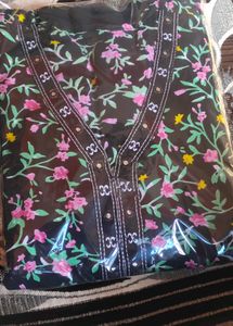 Floral Print Anarkali Kurti And Dupatta