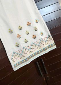 Fusion White Embroidered shift Dress