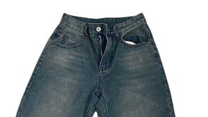 Vintage Blue washed high waist Straight Leg Jeans