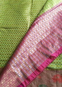 Fluorescent Green Saree