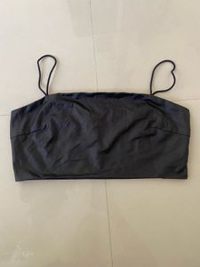 Sleek Black Spaghetti Strap Crop Top