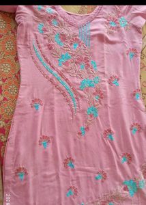 Embroidered Pink Kurta Set with Dupatta
