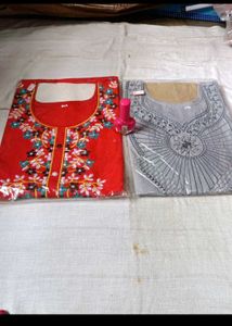 Red Floral Print Kurta Set
