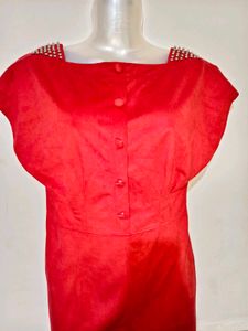 Chic Red Button-Up Mini Dress