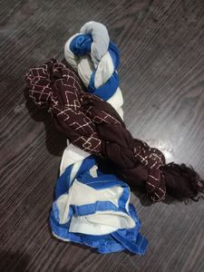 Brown & Blue Dupatta Set 2