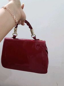 NewCharles &amp; Keith Patent Red Handbag
