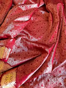 100% Pure Silk Red Kanjivaram Saree