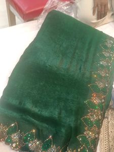 Elegant Emerald Green Saree
