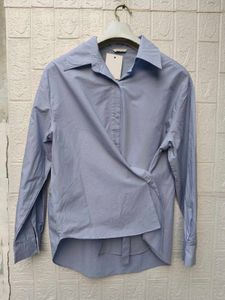 Korean Pintrest Classic Blue Button-Down Shirt