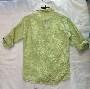 Men's Light Green Linen Shirt