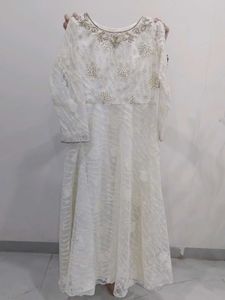 Elegant White Lace Maxi Dress