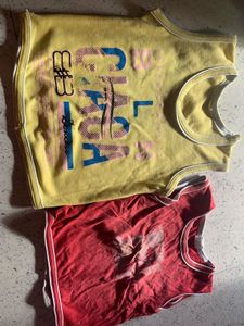 Cute Yellow & Red Tank Tops (2pc)